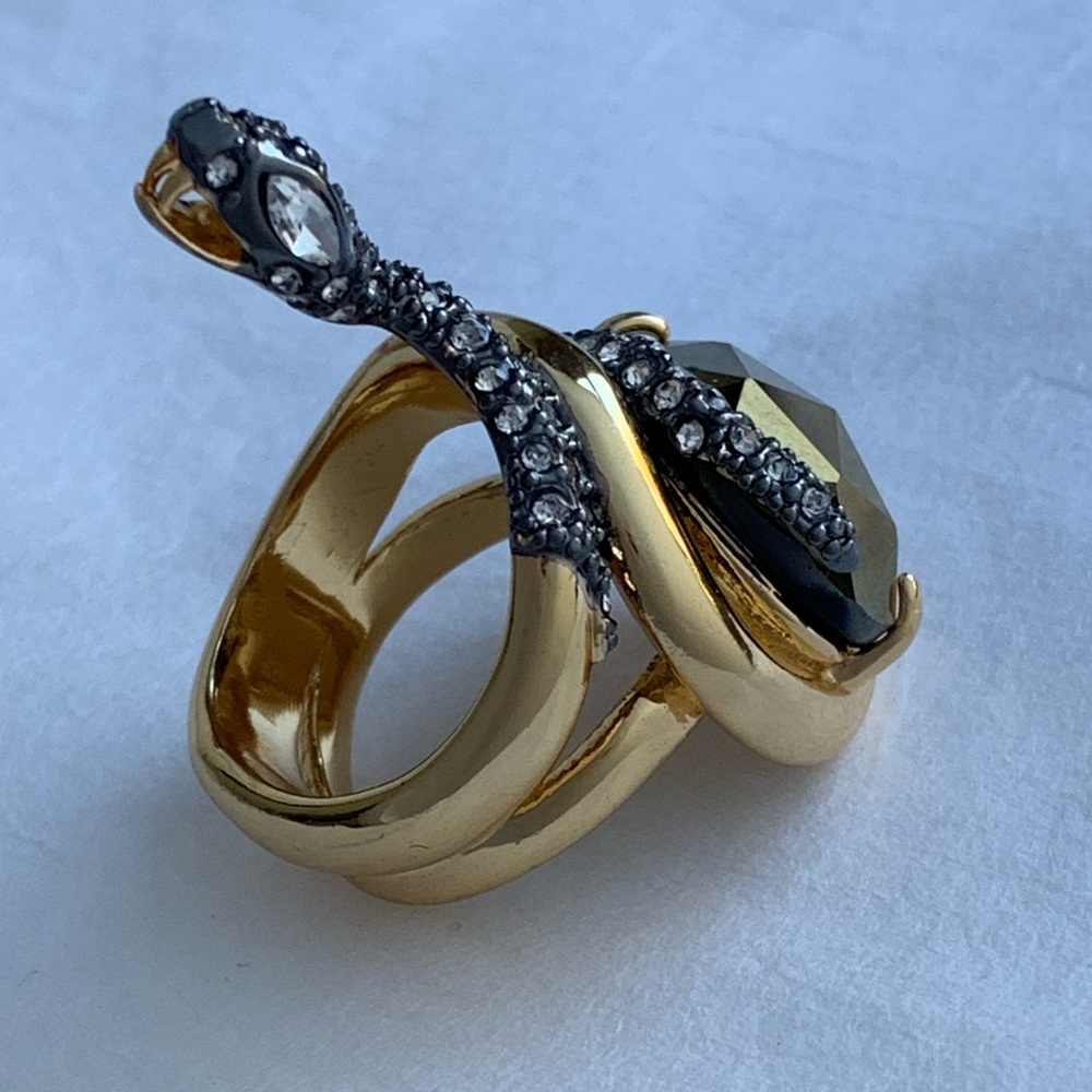 Alexis Bittar Vanitas Coiled Serpent Crystal Snake  Cocktail Ring - Picture 10 of 16